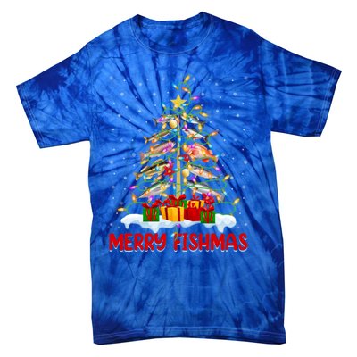 Merry Fishmas Funny Christmas Tree Fishing Lover Meaningful Gift Tie-Dye T-Shirt