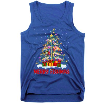 Merry Fishmas Funny Christmas Tree Fishing Lover Meaningful Gift Tank Top