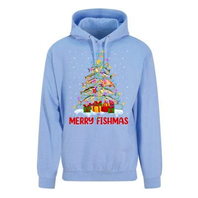 Merry Fishmas Funny Christmas Tree Fishing Lover Meaningful Gift Unisex Surf Hoodie