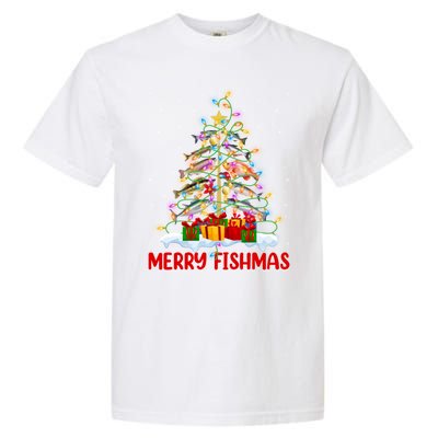 Merry Fishmas Funny Christmas Tree Fishing Lover Meaningful Gift Garment-Dyed Heavyweight T-Shirt