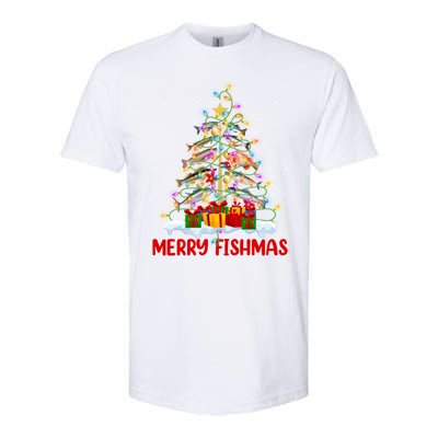 Merry Fishmas Funny Christmas Tree Fishing Lover Meaningful Gift Softstyle CVC T-Shirt