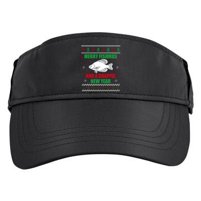 Merry Fishmas Fishing Funny Xmas Crappie For Fisherman Adult Drive Performance Visor