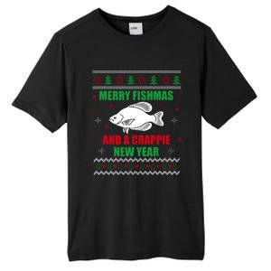 Merry Fishmas Fishing Funny Xmas Crappie For Fisherman Tall Fusion ChromaSoft Performance T-Shirt