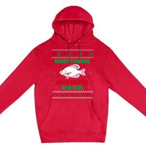 Merry Fishmas Fishing Funny Xmas Crappie For Fisherman Premium Pullover Hoodie