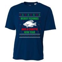 Merry Fishmas Fishing Funny Xmas Crappie For Fisherman Cooling Performance Crew T-Shirt