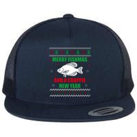 Merry Fishmas Fishing Funny Xmas Crappie For Fisherman Flat Bill Trucker Hat