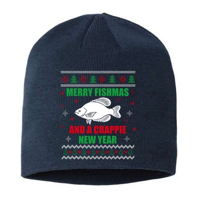 Merry Fishmas Fishing Funny Xmas Crappie For Fisherman Sustainable Beanie