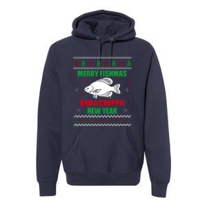 Merry Fishmas Fishing Funny Xmas Crappie For Fisherman Premium Hoodie