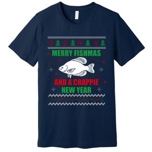 Merry Fishmas Fishing Funny Xmas Crappie For Fisherman Premium T-Shirt