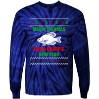 Merry Fishmas Fishing Funny Xmas Crappie For Fisherman Tie-Dye Long Sleeve Shirt