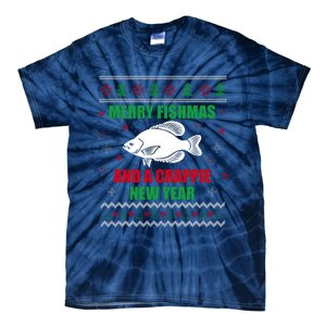 Merry Fishmas Fishing Funny Xmas Crappie For Fisherman Tie-Dye T-Shirt