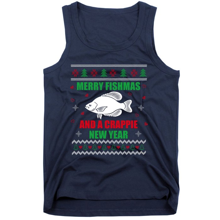 Merry Fishmas Fishing Funny Xmas Crappie For Fisherman Tank Top