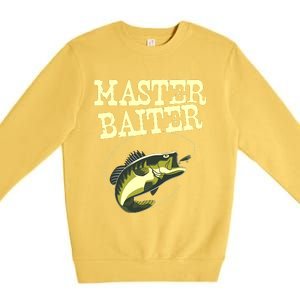 Masterbaiter Funny Fishing Fisherman Fish Master Baiter Premium Crewneck Sweatshirt