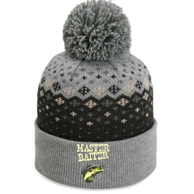 Masterbaiter Funny Fishing Fisherman Fish Master Baiter The Baniff Cuffed Pom Beanie