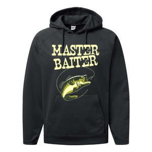 Masterbaiter Funny Fishing Fisherman Fish Master Baiter Performance Fleece Hoodie