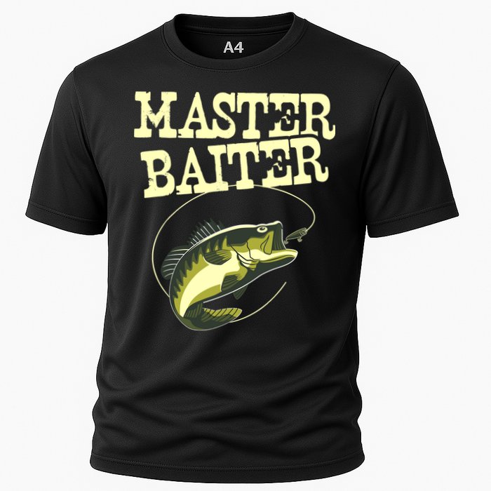 Masterbaiter Funny Fishing Fisherman Fish Master Baiter Cooling Performance Crew T-Shirt