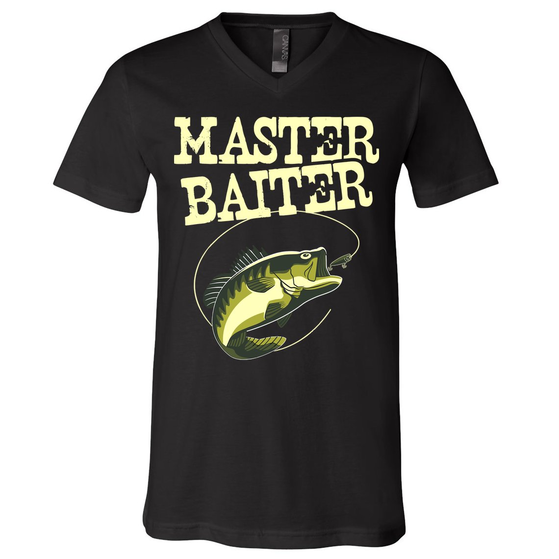 Masterbaiter Funny Fishing Fisherman Fish Master Baiter V-Neck T-Shirt