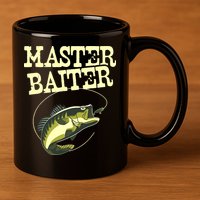 Masterbaiter Funny Fishing Fisherman Fish Master Baiter 11oz C Handle Ceramic Mug