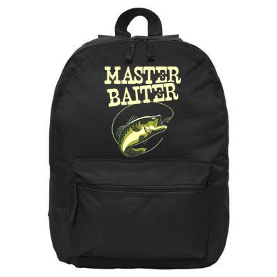 Masterbaiter Funny Fishing Fisherman Fish Master Baiter 16 in Basic Backpack
