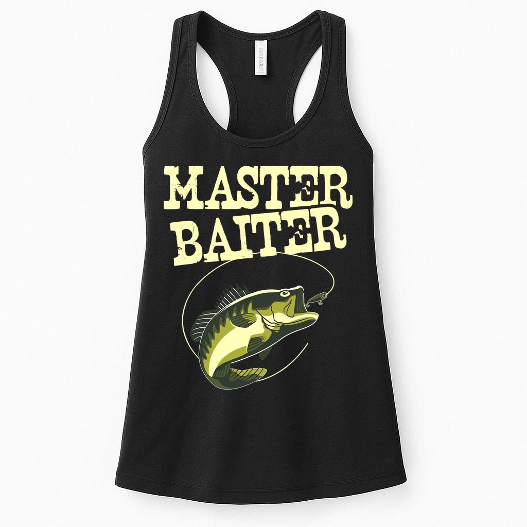 Masterbaiter Funny Fishing Fisherman Fish Master Baiter Womens Tank Top