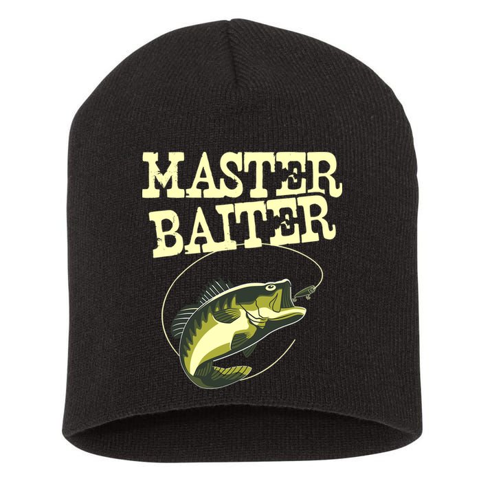 Masterbaiter Funny Fishing Fisherman Fish Master Baiter Short Acrylic Beanie