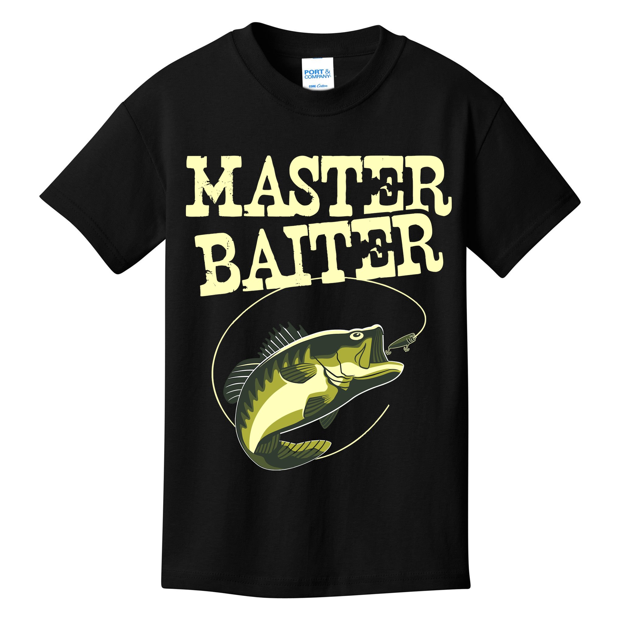 Masterbaiter Funny Fishing Fisherman Fish Master Baiter Kids T-Shirt