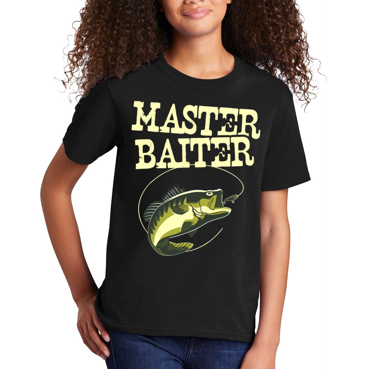 Masterbaiter Funny Fishing Fisherman Fish Master Baiter Kids T-Shirt