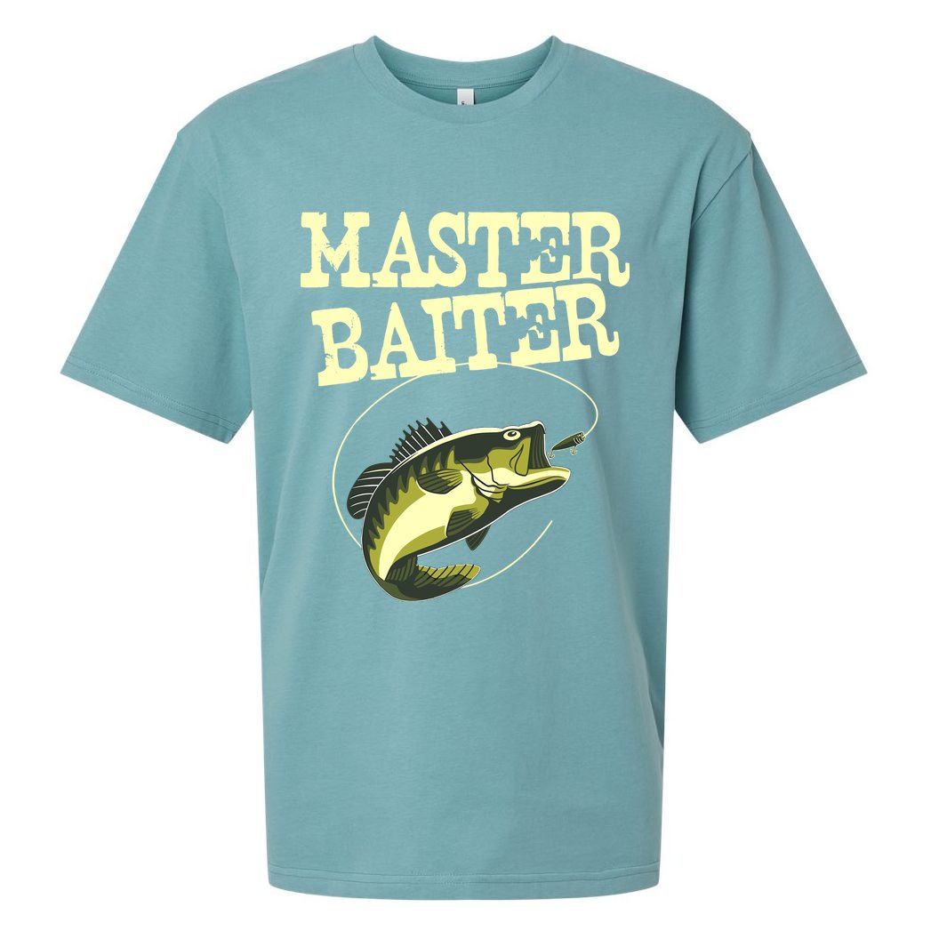 Masterbaiter Funny Fishing Fisherman Fish Master Baiter Sueded Cloud Jersey T-Shirt