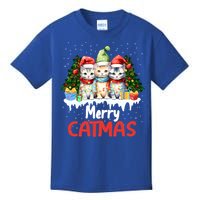 Meowy Feline Festivities Merry Catmas Christmas Cat Gift Kids T-Shirt