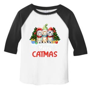 Meowy Feline Festivities Merry Catmas Christmas Cat Gift Toddler Fine Jersey T-Shirt