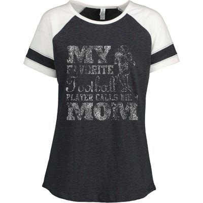 My Favorite Football Player Calls Me Mom Enza Ladies Jersey Colorblock Tee