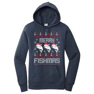 Merry Fishmas Fishing Christmas Funny Xmas Gift Women's Pullover Hoodie