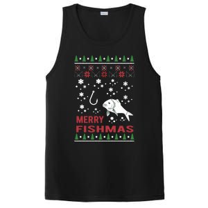 Merry Fishmas Fishing Ugly Christmas Style Meaningful Gift PosiCharge Competitor Tank