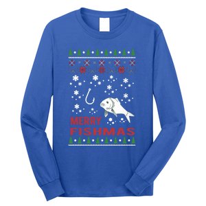 Merry Fishmas Fishing Ugly Christmas Style Meaningful Gift Long Sleeve Shirt