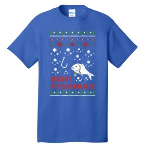 Merry Fishmas Fishing Ugly Christmas Style Meaningful Gift Tall T-Shirt