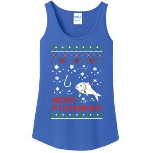 Merry Fishmas Fishing Ugly Christmas Style Meaningful Gift Ladies Essential Tank