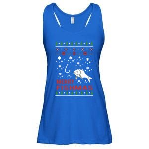 Merry Fishmas Fishing Ugly Christmas Style Meaningful Gift Ladies Essential Flowy Tank