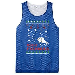 Merry Fishmas Fishing Ugly Christmas Style Meaningful Gift Mesh Reversible Basketball Jersey Tank