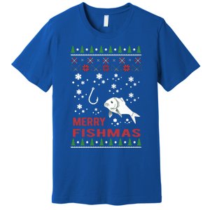 Merry Fishmas Fishing Ugly Christmas Style Meaningful Gift Premium T-Shirt