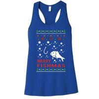 Merry Fishmas Fishing Ugly Christmas Style Meaningful Gift Women's Racerback Tank