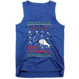 Merry Fishmas Fishing Ugly Christmas Style Meaningful Gift Tank Top