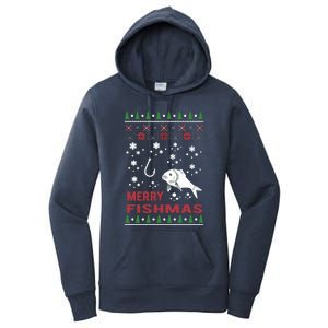 Merry Fishmas Fishing Ugly Christmas Style Meaningful Gift Women's Pullover Hoodie