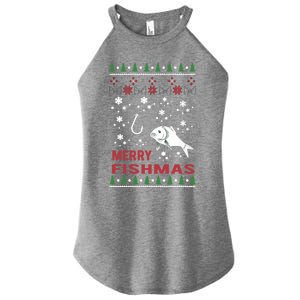 Merry Fishmas Fishing Ugly Christmas Style Meaningful Gift Women's Perfect Tri Rocker Tank