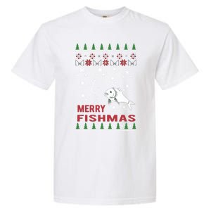 Merry Fishmas Fishing Ugly Christmas Style Meaningful Gift Garment-Dyed Heavyweight T-Shirt