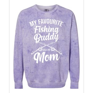 My Favourite Fishing Buddy Calls Me Mom Fishing Meaningful Gift Colorblast Crewneck Sweatshirt