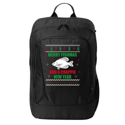 Merry Fishmas Fishing Funny Xmas Crappie For Fisherman City Backpack