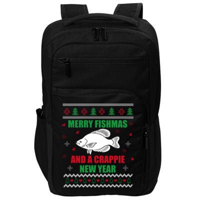 Merry Fishmas Fishing Funny Xmas Crappie For Fisherman Impact Tech Backpack