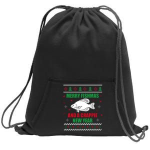 Merry Fishmas Fishing Funny Xmas Crappie For Fisherman Sweatshirt Cinch Pack Bag