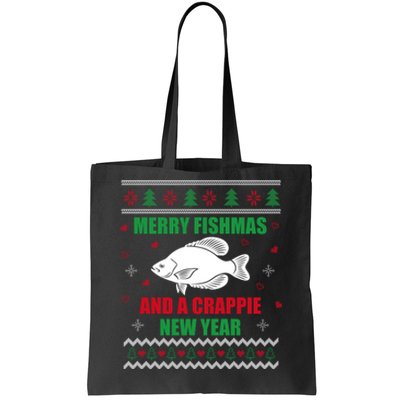 Merry Fishmas Fishing Funny Xmas Crappie For Fisherman Tote Bag