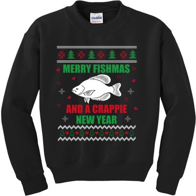 Merry Fishmas Fishing Funny Xmas Crappie For Fisherman Kids Sweatshirt